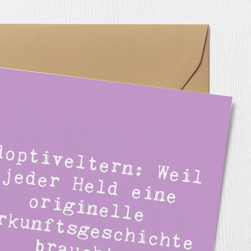 Deluxe Card Saying Adoptiveltern: Weil jeder Held eine originelle Herkunftsgeschichte braucht. Hochwertige Grußkarte, Klappkarte, Geburtstagskarte, Hochzeitskarte, Einladungskarte, Karte, Glückwunschkarte, Hochwertige Klappkarte, Grußkarte, Familie, Vatertag, Muttertag, Bruder, Schwester, Mama, Papa, Oma, Opa