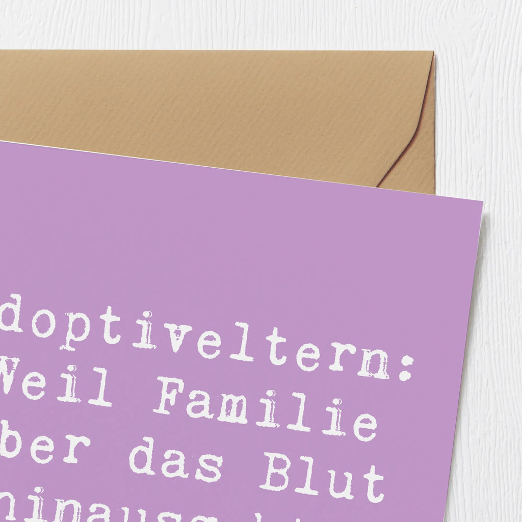 Deluxe Card Saying Adoptiveltern: Weil Familie über das Blut hinausgeht! Karte, Grußkarte, Hochwertige Klappkarte, Glückwunschkarte, Klappkarte, Hochwertige Grußkarte, Hochzeitskarte, Einladungskarte, Geburtstagskarte, Familie, Vatertag, Muttertag, Bruder, Schwester, Mama, Papa, Oma, Opa