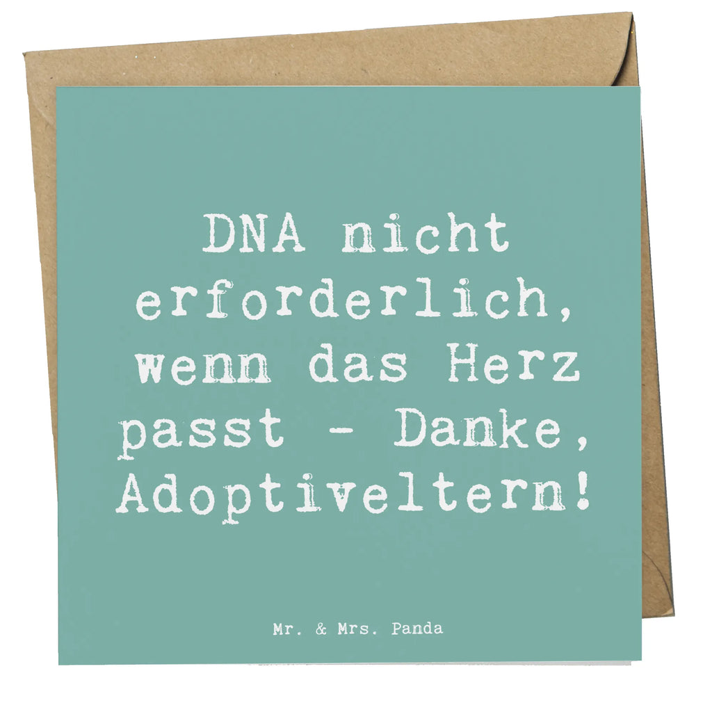 Deluxe Card Saying DNA nicht erforderlich, wenn das Herz passt - Danke, Adoptiveltern! Grußkarte, Karte, Geburtstagskarte, Hochwertige Klappkarte, Glückwunschkarte, Einladungskarte, Hochwertige Grußkarte, Klappkarte, Hochzeitskarte, Familie, Vatertag, Muttertag, Bruder, Schwester, Mama, Papa, Oma, Opa