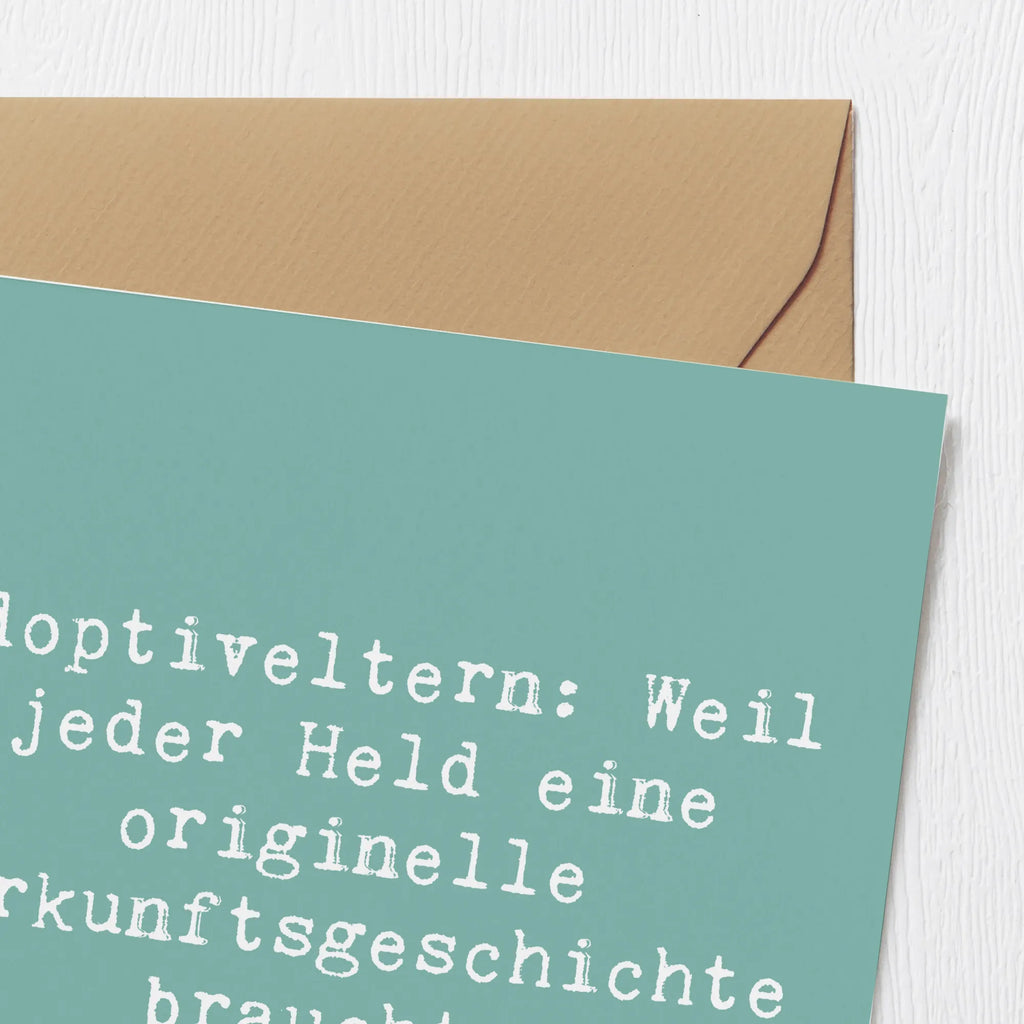 Deluxe Card Saying Adoptiveltern: Weil jeder Held eine originelle Herkunftsgeschichte braucht. Hochwertige Grußkarte, Klappkarte, Geburtstagskarte, Hochzeitskarte, Einladungskarte, Karte, Glückwunschkarte, Hochwertige Klappkarte, Grußkarte, Familie, Vatertag, Muttertag, Bruder, Schwester, Mama, Papa, Oma, Opa