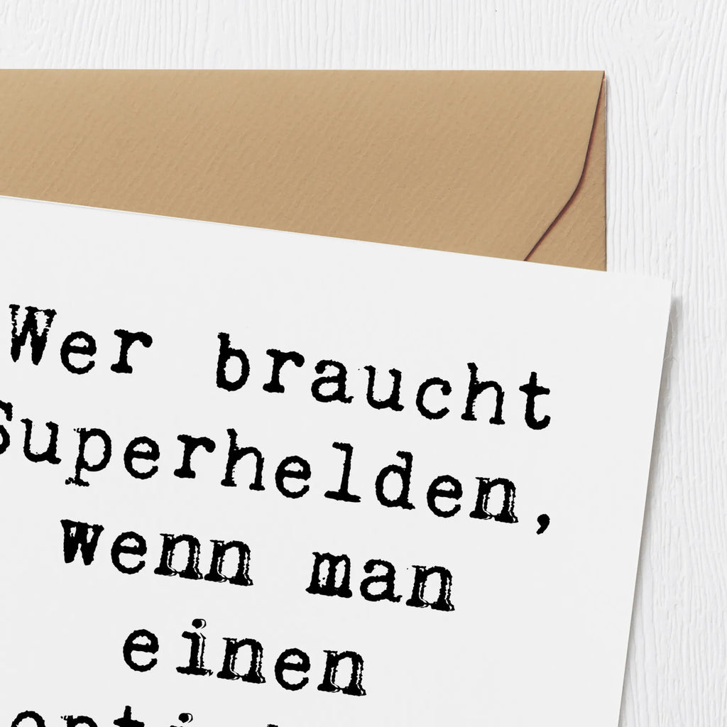 Deluxe Card Saying Wer braucht Superhelden, wenn man einen Adoptivbruder hat? Karte, Klappkarte, Glückwunschkarte, Grußkarte, Einladungskarte, Hochwertige Klappkarte, Hochwertige Grußkarte, Hochzeitskarte, Geburtstagskarte, Familie, Vatertag, Muttertag, Bruder, Schwester, Mama, Papa, Oma, Opa