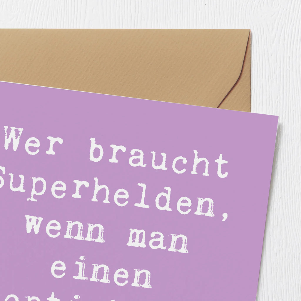 Deluxe Card Saying Wer braucht Superhelden, wenn man einen Adoptivbruder hat? Karte, Klappkarte, Glückwunschkarte, Grußkarte, Einladungskarte, Hochwertige Klappkarte, Hochwertige Grußkarte, Hochzeitskarte, Geburtstagskarte, Familie, Vatertag, Muttertag, Bruder, Schwester, Mama, Papa, Oma, Opa
