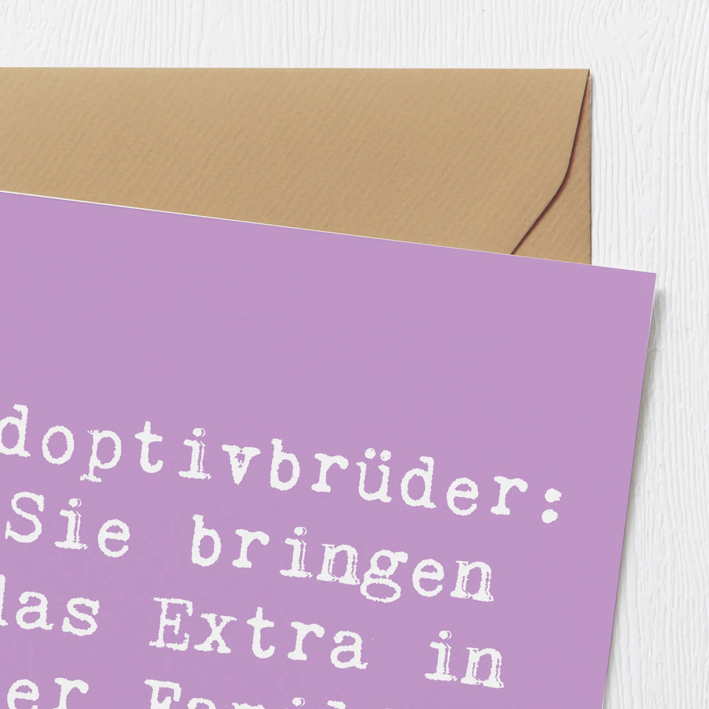 Deluxe Card Saying Adoptivbrüder: Sie bringen das Extra in der Familie! Hochwertige Grußkarte, Geburtstagskarte, Glückwunschkarte, Einladungskarte, Hochzeitskarte, Karte, Hochwertige Klappkarte, Klappkarte, Grußkarte, Familie, Vatertag, Muttertag, Bruder, Schwester, Mama, Papa, Oma, Opa