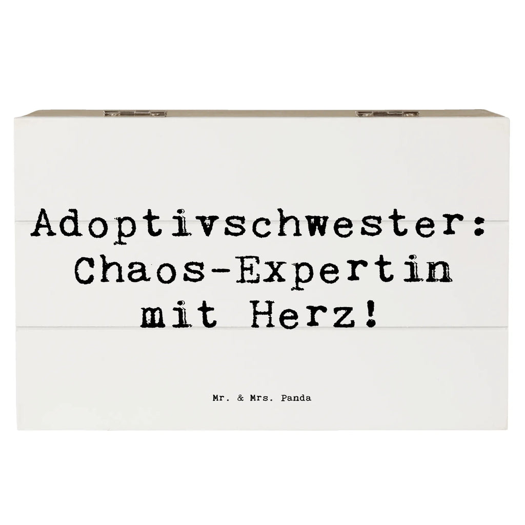 Holzkiste Spruch Adoptivschwester Chaos Aufbewahrungsbox, Dekokiste, XXL, Truhe, Holzkiste, Kiste, Geschenkdose, Erinnerungsbox, Geschenkbox, Schatulle, Schatzkiste, Erinnerungskiste, Familie, Vatertag, Muttertag, Bruder, Schwester, Mama, Papa, Oma, Opa
