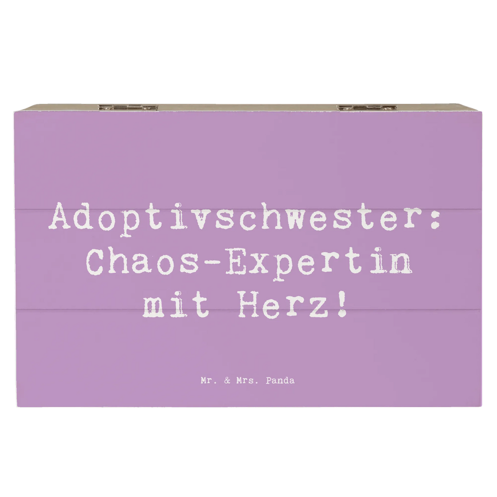 Holzkiste Spruch Adoptivschwester Chaos Aufbewahrungsbox, Dekokiste, XXL, Truhe, Holzkiste, Kiste, Geschenkdose, Erinnerungsbox, Geschenkbox, Schatulle, Schatzkiste, Erinnerungskiste, Familie, Vatertag, Muttertag, Bruder, Schwester, Mama, Papa, Oma, Opa