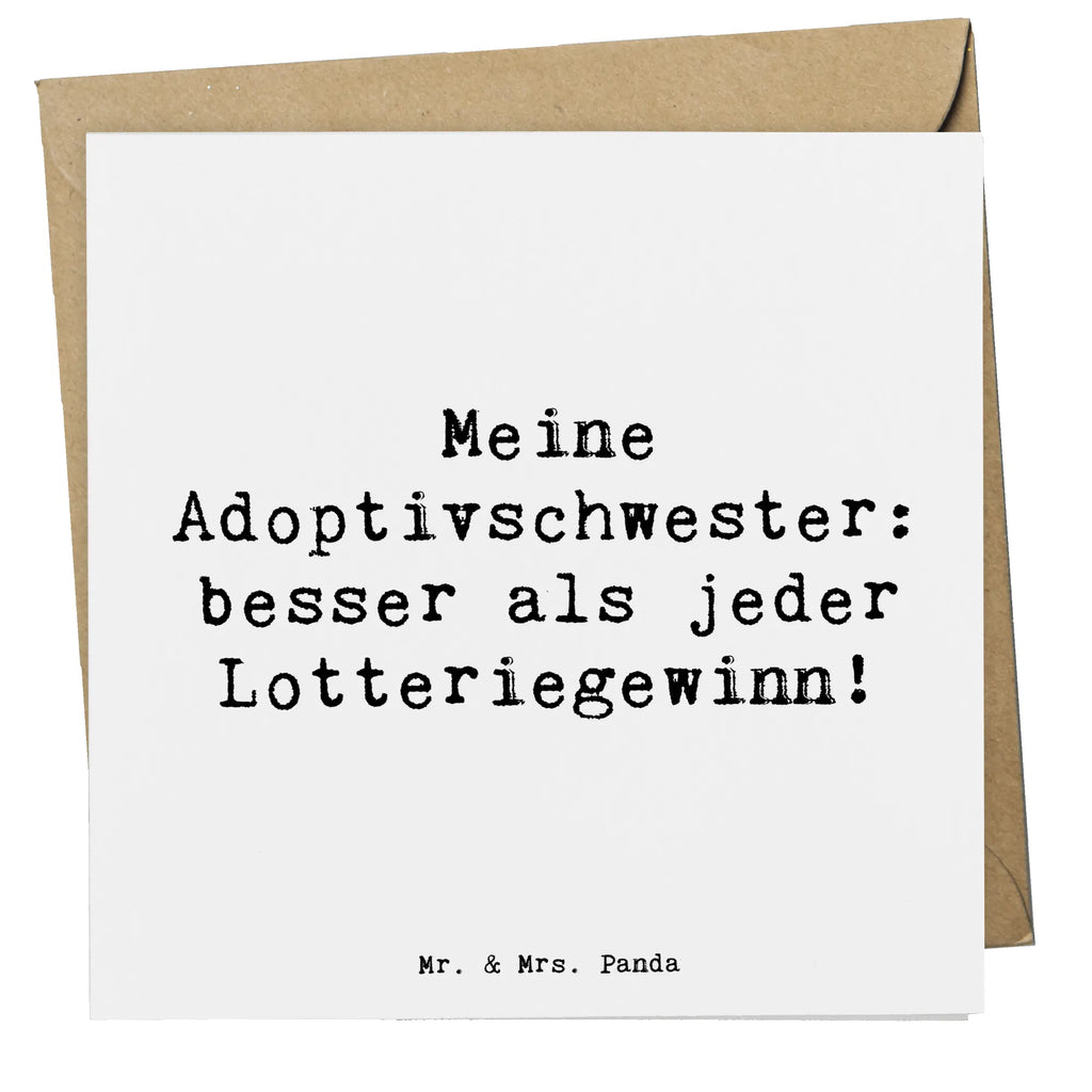 Deluxe Card Saying Meine Adoptivschwester: besser als jeder Lotteriegewinn! Einladungskarte, Hochzeitskarte, Glückwunschkarte, Hochwertige Grußkarte, Hochwertige Klappkarte, Geburtstagskarte, Karte, Klappkarte, Grußkarte, Familie, Vatertag, Muttertag, Bruder, Schwester, Mama, Papa, Oma, Opa