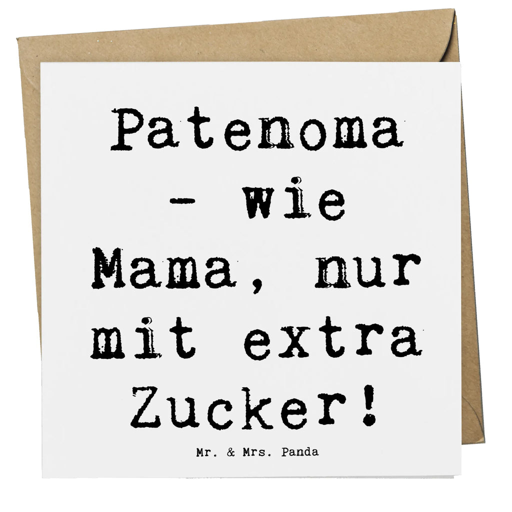 Deluxe Card Saying Patenoma - wie Mama, nur mit extra Zucker! Grußkarte, Klappkarte, Geburtstagskarte, Hochzeitskarte, Glückwunschkarte, Karte, Hochwertige Klappkarte, Hochwertige Grußkarte, Einladungskarte, Familie, Vatertag, Muttertag, Bruder, Schwester, Mama, Papa, Oma, Opa