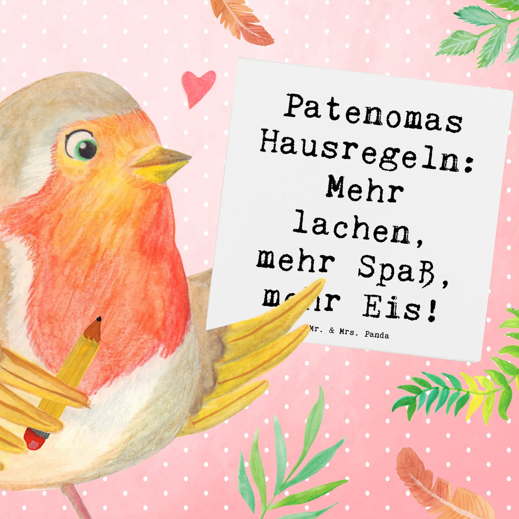 Deluxe Card Saying Patenomas Hausregeln: Mehr lachen, mehr Spaß, mehr Eis! Karte, Hochwertige Klappkarte, Klappkarte, Geburtstagskarte, Einladungskarte, Glückwunschkarte, Hochzeitskarte, Grußkarte, Hochwertige Grußkarte, Familie, Vatertag, Muttertag, Bruder, Schwester, Mama, Papa, Oma, Opa
