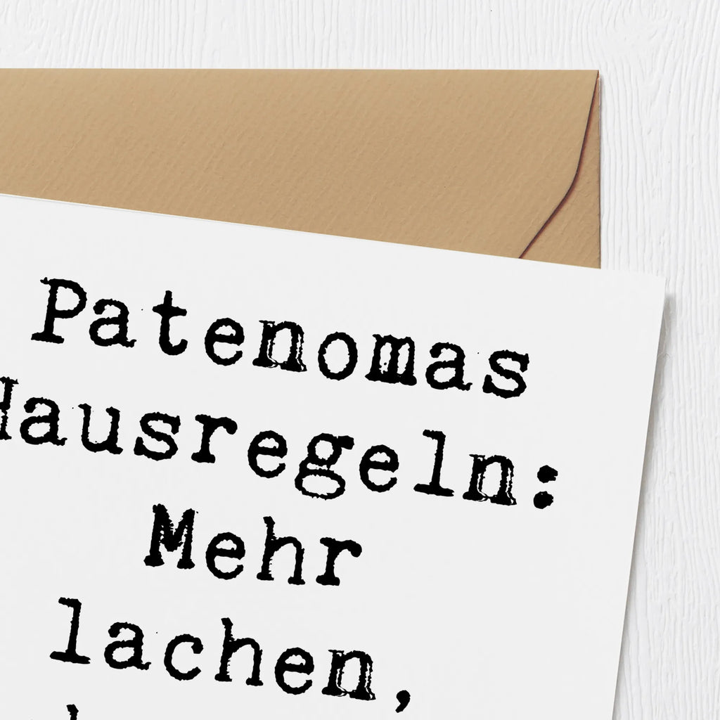 Deluxe Card Saying Patenomas Hausregeln: Mehr lachen, mehr Spaß, mehr Eis! Karte, Hochwertige Klappkarte, Klappkarte, Geburtstagskarte, Einladungskarte, Glückwunschkarte, Hochzeitskarte, Grußkarte, Hochwertige Grußkarte, Familie, Vatertag, Muttertag, Bruder, Schwester, Mama, Papa, Oma, Opa