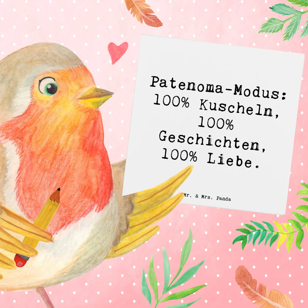 Deluxe Card Saying Patenoma-Modus: 100% Kuscheln, 100% Geschichten, 100% Liebe. Karte, Grußkarte, Hochwertige Grußkarte, Hochwertige Klappkarte, Hochzeitskarte, Geburtstagskarte, Klappkarte, Glückwunschkarte, Einladungskarte, Familie, Vatertag, Muttertag, Bruder, Schwester, Mama, Papa, Oma, Opa