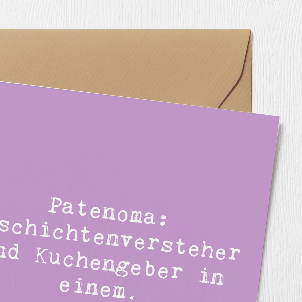 Deluxe Karte Spruch Patenoma Geburtstagskarte, Glückwunschkarte, Hochwertige Grußkarte, Hochwertige Klappkarte, Karte, Einladungskarte, Grußkarte, Klappkarte, Hochzeitskarte, Familie, Vatertag, Muttertag, Bruder, Schwester, Mama, Papa, Oma, Opa