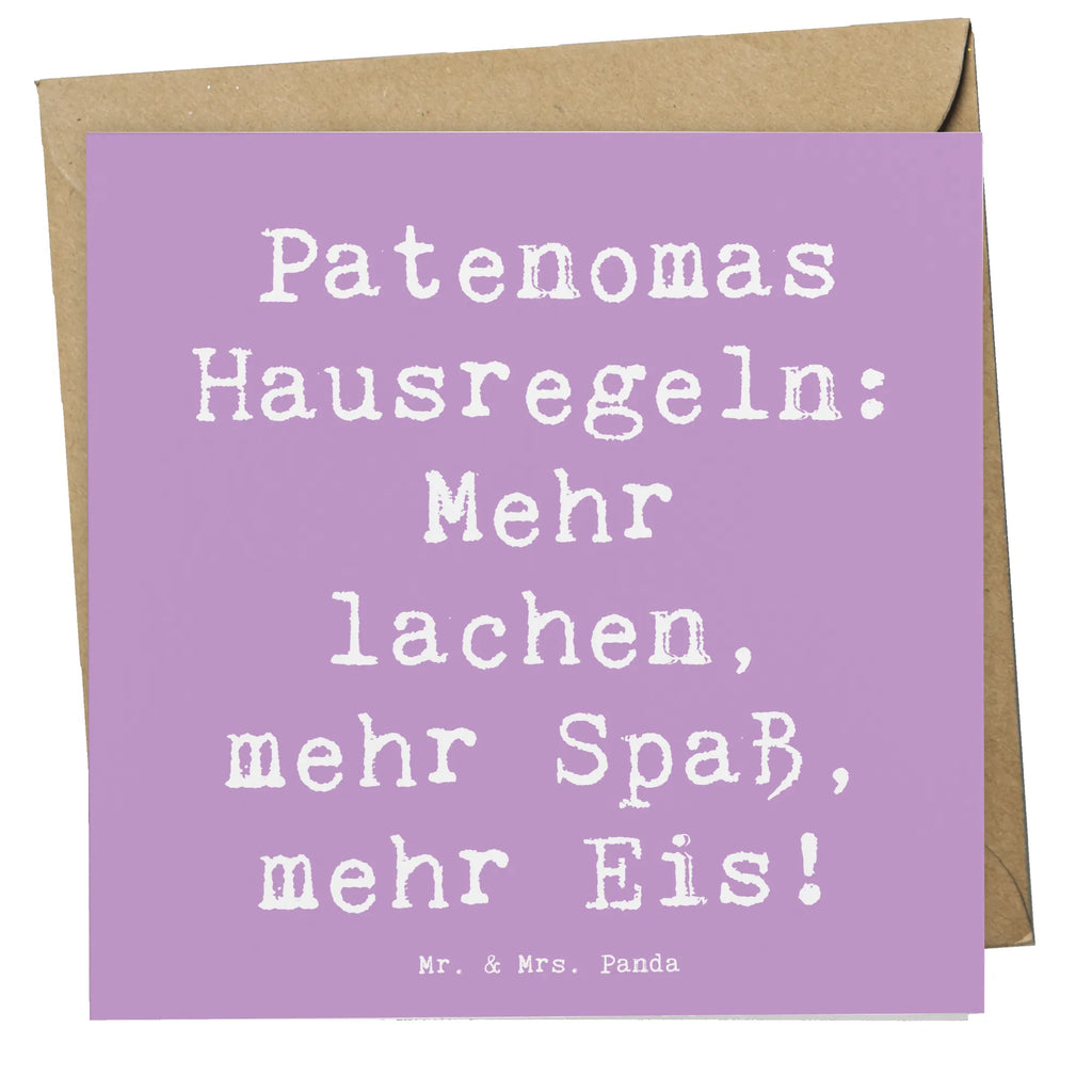 Deluxe Card Saying Patenomas Hausregeln: Mehr lachen, mehr Spaß, mehr Eis! Karte, Hochwertige Klappkarte, Klappkarte, Geburtstagskarte, Einladungskarte, Glückwunschkarte, Hochzeitskarte, Grußkarte, Hochwertige Grußkarte, Familie, Vatertag, Muttertag, Bruder, Schwester, Mama, Papa, Oma, Opa