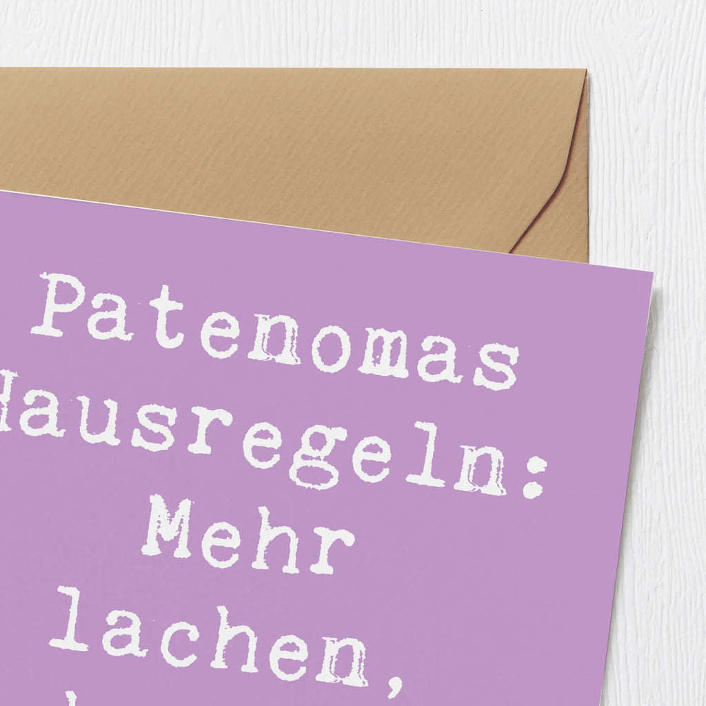 Deluxe Card Saying Patenomas Hausregeln: Mehr lachen, mehr Spaß, mehr Eis! Karte, Hochwertige Klappkarte, Klappkarte, Geburtstagskarte, Einladungskarte, Glückwunschkarte, Hochzeitskarte, Grußkarte, Hochwertige Grußkarte, Familie, Vatertag, Muttertag, Bruder, Schwester, Mama, Papa, Oma, Opa