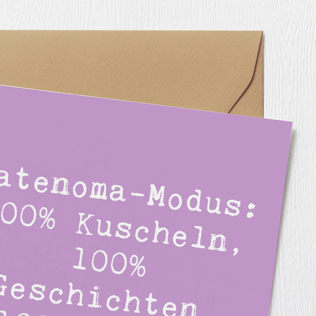 Deluxe Card Saying Patenoma-Modus: 100% Kuscheln, 100% Geschichten, 100% Liebe. Karte, Grußkarte, Hochwertige Grußkarte, Hochwertige Klappkarte, Hochzeitskarte, Geburtstagskarte, Klappkarte, Glückwunschkarte, Einladungskarte, Familie, Vatertag, Muttertag, Bruder, Schwester, Mama, Papa, Oma, Opa