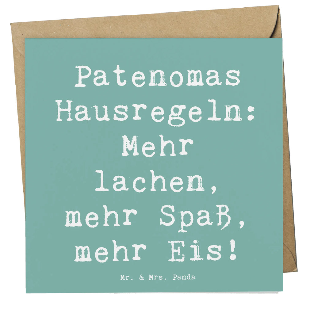 Deluxe Card Saying Patenomas Hausregeln: Mehr lachen, mehr Spaß, mehr Eis! Karte, Hochwertige Klappkarte, Klappkarte, Geburtstagskarte, Einladungskarte, Glückwunschkarte, Hochzeitskarte, Grußkarte, Hochwertige Grußkarte, Familie, Vatertag, Muttertag, Bruder, Schwester, Mama, Papa, Oma, Opa