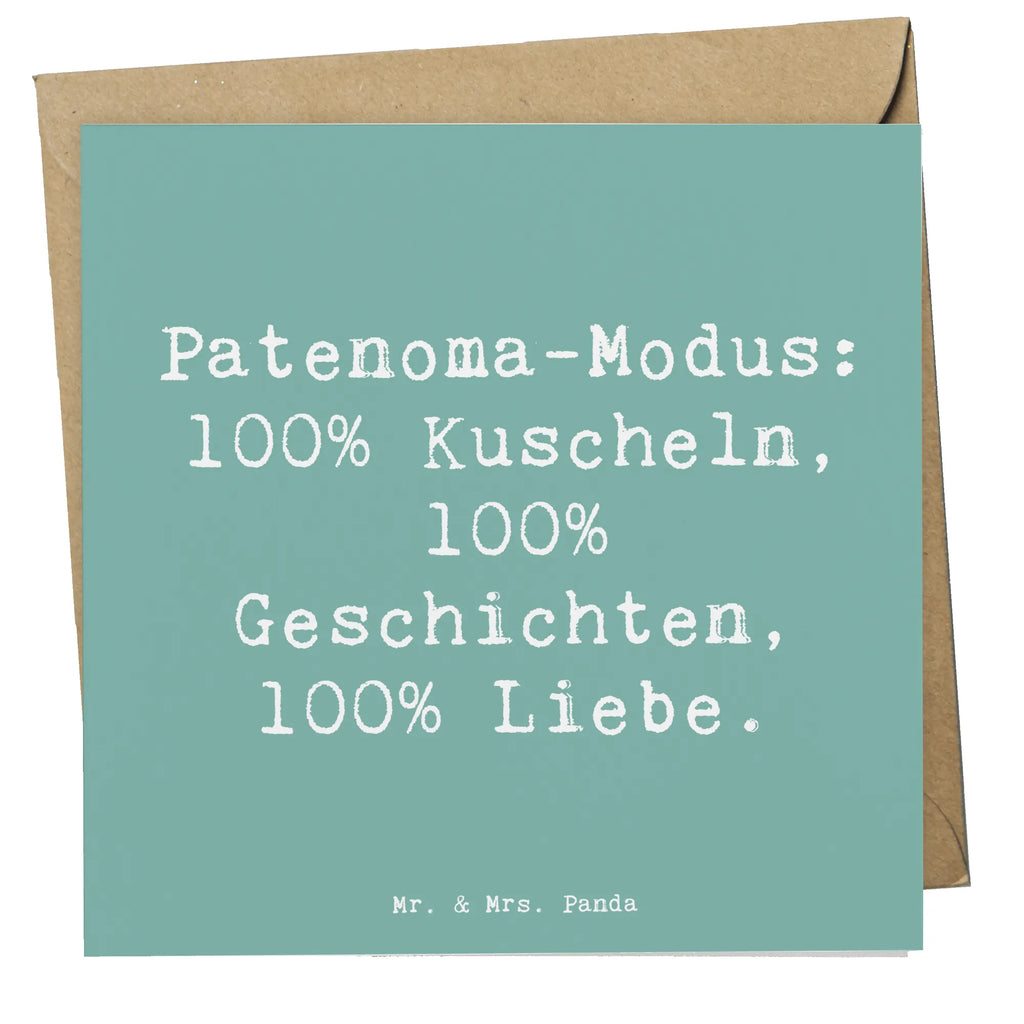 Deluxe Card Saying Patenoma-Modus: 100% Kuscheln, 100% Geschichten, 100% Liebe. Karte, Grußkarte, Hochwertige Grußkarte, Hochwertige Klappkarte, Hochzeitskarte, Geburtstagskarte, Klappkarte, Glückwunschkarte, Einladungskarte, Familie, Vatertag, Muttertag, Bruder, Schwester, Mama, Papa, Oma, Opa