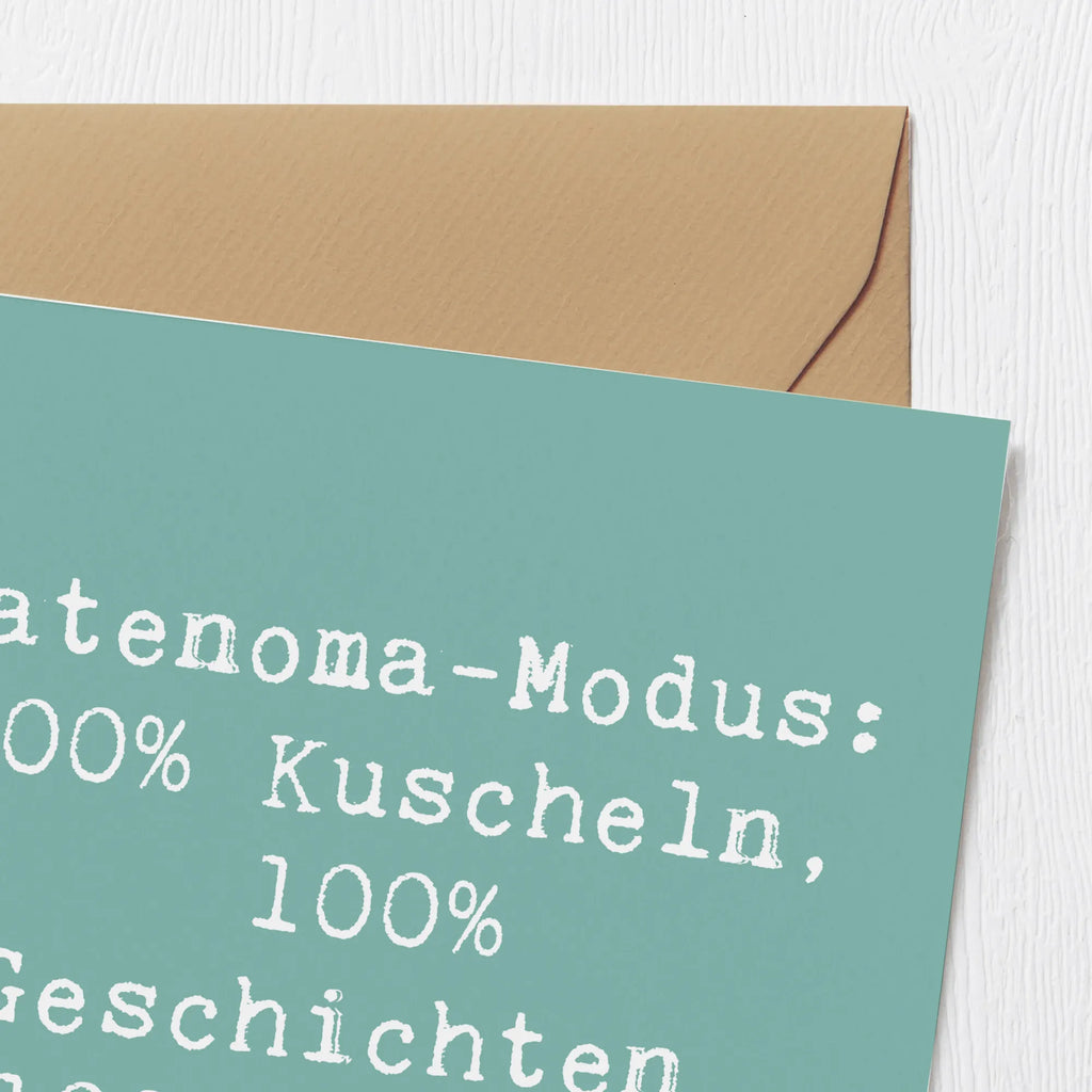 Deluxe Card Saying Patenoma-Modus: 100% Kuscheln, 100% Geschichten, 100% Liebe. Karte, Grußkarte, Hochwertige Grußkarte, Hochwertige Klappkarte, Hochzeitskarte, Geburtstagskarte, Klappkarte, Glückwunschkarte, Einladungskarte, Familie, Vatertag, Muttertag, Bruder, Schwester, Mama, Papa, Oma, Opa