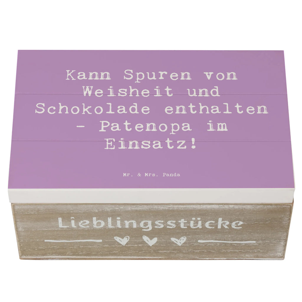 Wooden chest Saying Kann Spuren von Weisheit und Schokolade enthalten - Patenopa im Einsatz! Holzkiste, Aufbewahrungsbox, XXL, Kiste, Dekokiste, Geschenkdose, Geschenkbox, Erinnerungsbox, Schatzkiste, Schatulle, Erinnerungskiste, Truhe, Familie, Vatertag, Muttertag, Bruder, Schwester, Mama, Papa, Oma, Opa