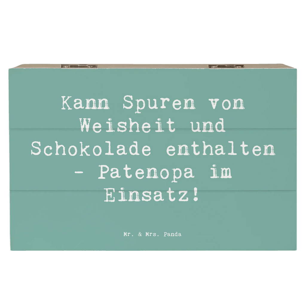 Wooden chest Saying Kann Spuren von Weisheit und Schokolade enthalten - Patenopa im Einsatz! Holzkiste, Aufbewahrungsbox, XXL, Kiste, Dekokiste, Geschenkdose, Geschenkbox, Erinnerungsbox, Schatzkiste, Schatulle, Erinnerungskiste, Truhe, Familie, Vatertag, Muttertag, Bruder, Schwester, Mama, Papa, Oma, Opa