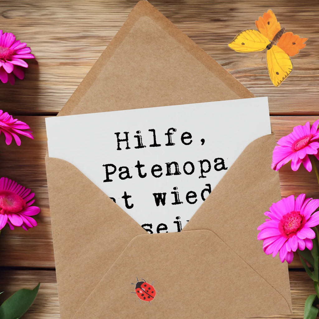 Deluxe Card Saying Hilfe, Patenopa hat wieder sein Werkzeug gefunden! Karte, Hochwertige Grußkarte, Glückwunschkarte, Einladungskarte, Grußkarte, Hochwertige Klappkarte, Geburtstagskarte, Hochzeitskarte, Klappkarte, Familie, Vatertag, Muttertag, Bruder, Schwester, Mama, Papa, Oma, Opa