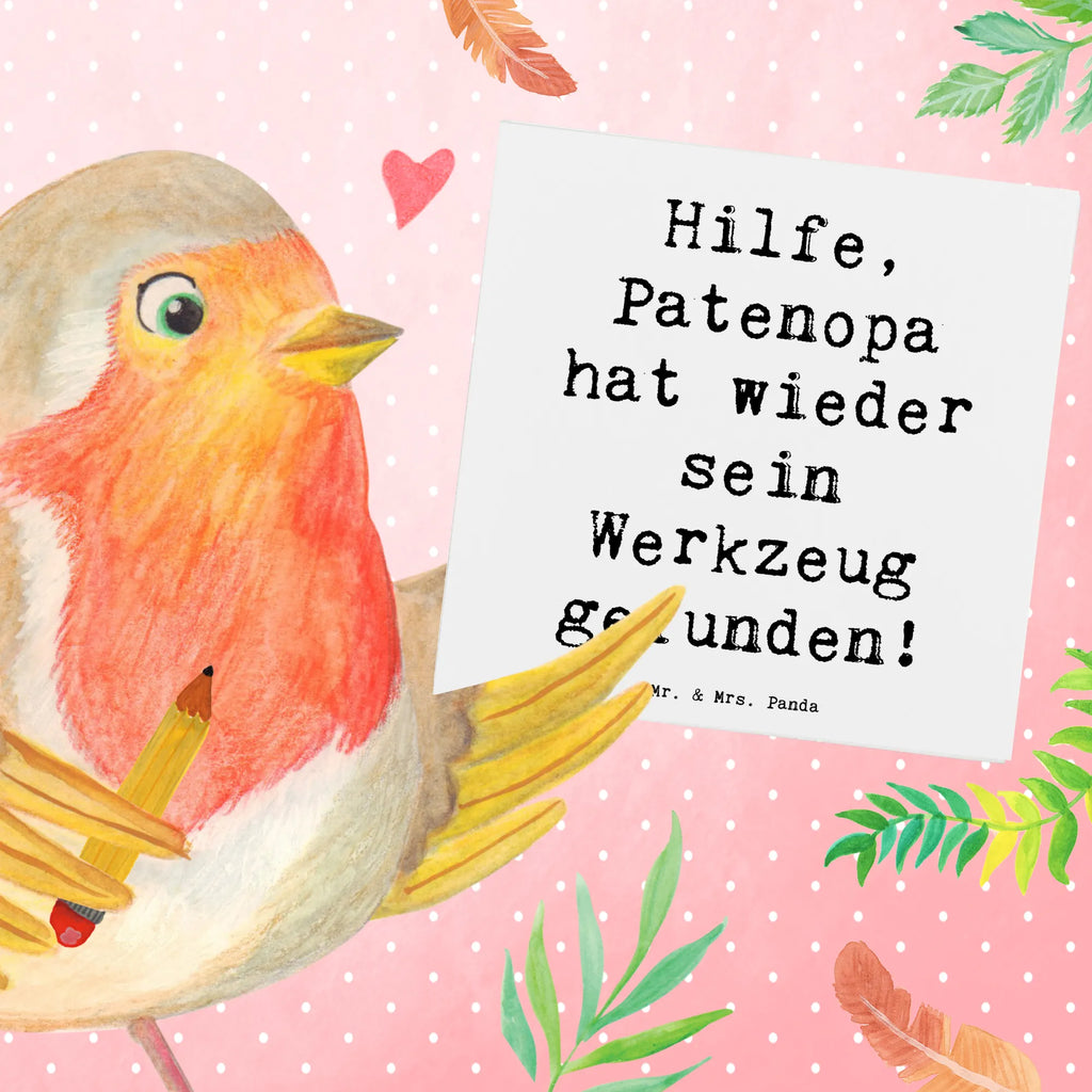 Deluxe Card Saying Hilfe, Patenopa hat wieder sein Werkzeug gefunden! Karte, Hochwertige Grußkarte, Glückwunschkarte, Einladungskarte, Grußkarte, Hochwertige Klappkarte, Geburtstagskarte, Hochzeitskarte, Klappkarte, Familie, Vatertag, Muttertag, Bruder, Schwester, Mama, Papa, Oma, Opa