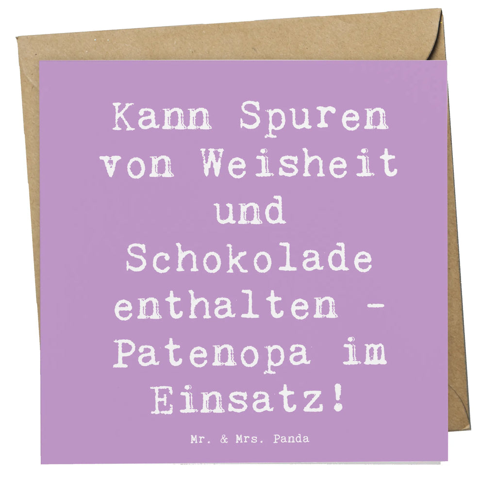 Deluxe Card Saying Kann Spuren von Weisheit und Schokolade enthalten - Patenopa im Einsatz! Geburtstagskarte, Hochwertige Klappkarte, Karte, Grußkarte, Klappkarte, Einladungskarte, Glückwunschkarte, Hochwertige Grußkarte, Hochzeitskarte, Familie, Vatertag, Muttertag, Bruder, Schwester, Mama, Papa, Oma, Opa