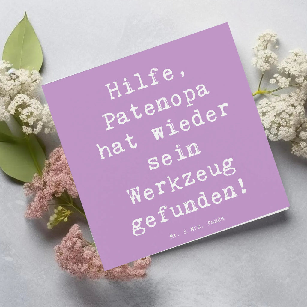 Deluxe Card Saying Hilfe, Patenopa hat wieder sein Werkzeug gefunden! Karte, Hochwertige Grußkarte, Glückwunschkarte, Einladungskarte, Grußkarte, Hochwertige Klappkarte, Geburtstagskarte, Hochzeitskarte, Klappkarte, Familie, Vatertag, Muttertag, Bruder, Schwester, Mama, Papa, Oma, Opa