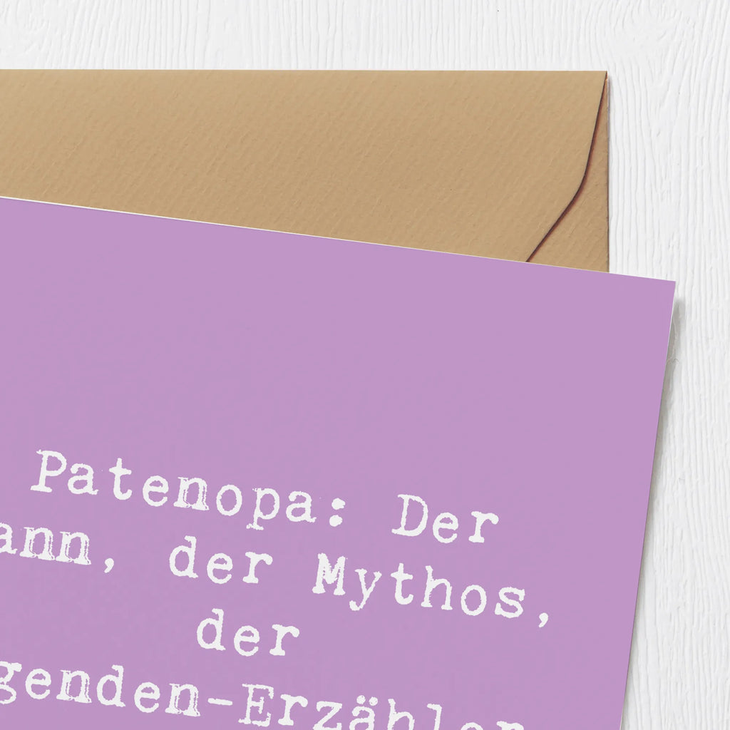 Deluxe Card Saying Patenopa: Der Mann, der Mythos, der Legenden-Erzähler. Hochwertige Grußkarte, Karte, Hochwertige Klappkarte, Glückwunschkarte, Klappkarte, Einladungskarte, Hochzeitskarte, Grußkarte, Geburtstagskarte, Familie, Vatertag, Muttertag, Bruder, Schwester, Mama, Papa, Oma, Opa