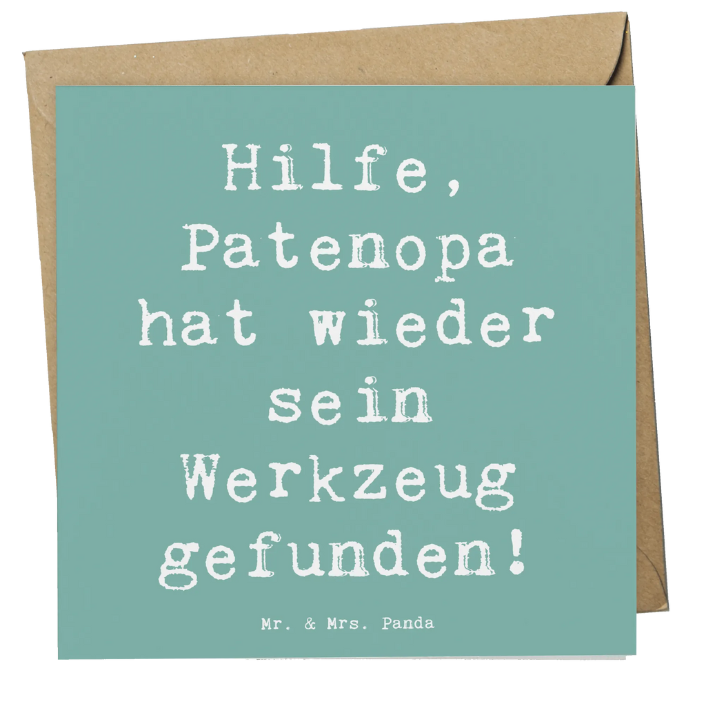 Deluxe Card Saying Hilfe, Patenopa hat wieder sein Werkzeug gefunden! Karte, Hochwertige Grußkarte, Glückwunschkarte, Einladungskarte, Grußkarte, Hochwertige Klappkarte, Geburtstagskarte, Hochzeitskarte, Klappkarte, Familie, Vatertag, Muttertag, Bruder, Schwester, Mama, Papa, Oma, Opa