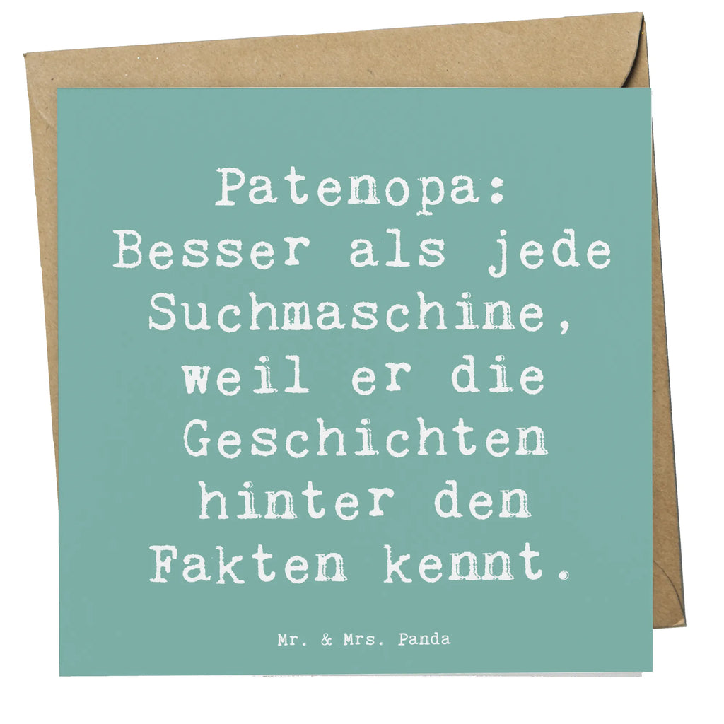 Deluxe Karte Spruch Patenopa Geschichten Karte, Hochwertige Grußkarte, Hochzeitskarte, Hochwertige Klappkarte, Grußkarte, Einladungskarte, Klappkarte, Glückwunschkarte, Geburtstagskarte, Familie, Vatertag, Muttertag, Bruder, Schwester, Mama, Papa, Oma, Opa