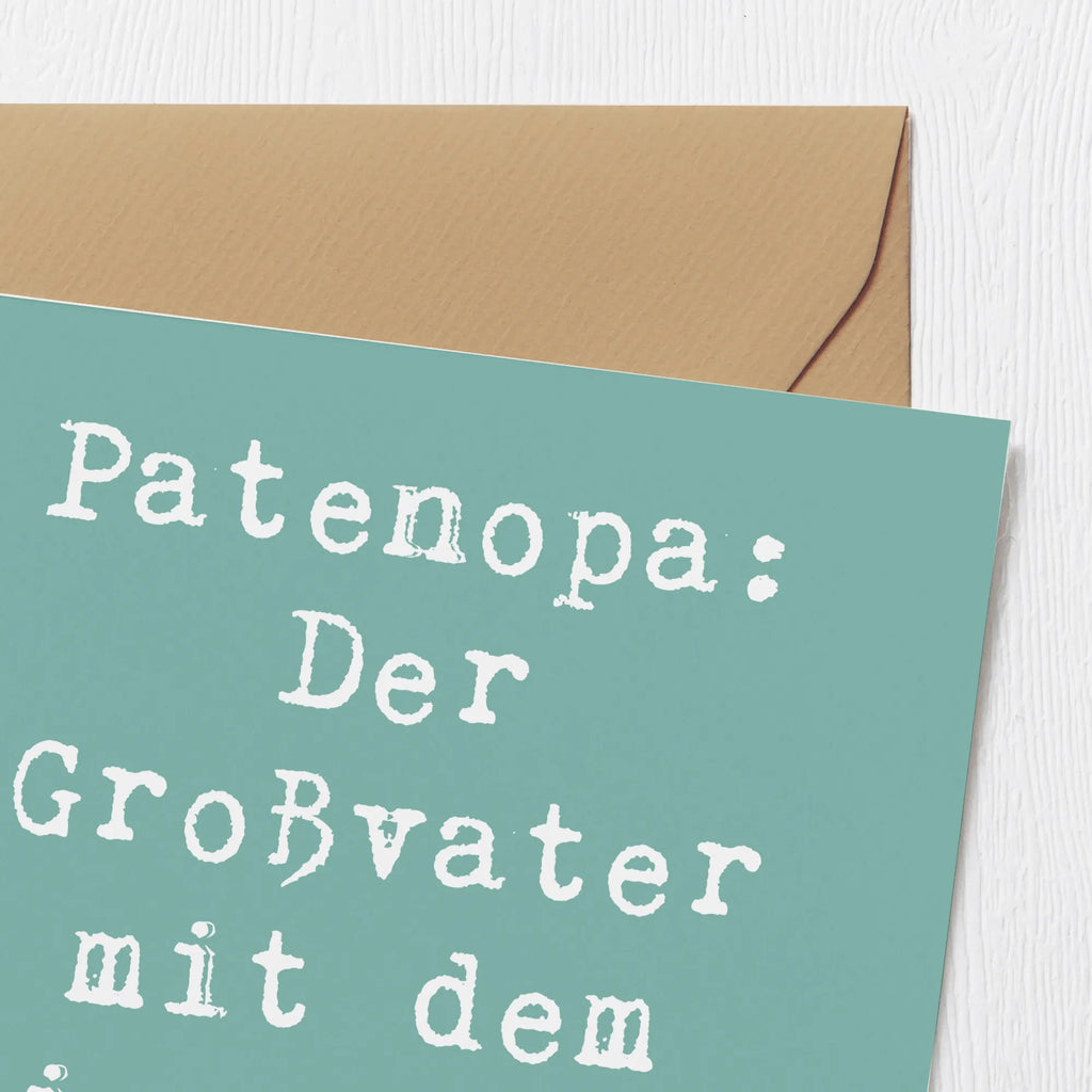 Deluxe Karte Spruch Patenopa Verwöhnung Einladungskarte, Glückwunschkarte, Hochwertige Klappkarte, Geburtstagskarte, Hochwertige Grußkarte, Hochzeitskarte, Klappkarte, Karte, Grußkarte, Familie, Vatertag, Muttertag, Bruder, Schwester, Mama, Papa, Oma, Opa