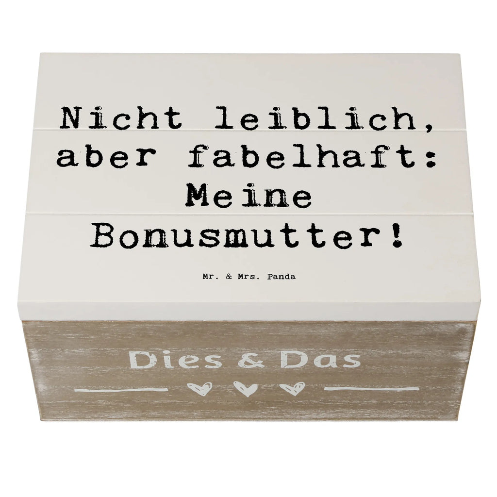 Wooden chest Saying Nicht leiblich, aber fabelhaft: Meine Bonusmutter! XXL, Kiste, Erinnerungsbox, Schatulle, Dekokiste, Schatzkiste, Erinnerungskiste, Holzkiste, Geschenkbox, Aufbewahrungsbox, Truhe, Geschenkdose, Familie, Vatertag, Muttertag, Bruder, Schwester, Mama, Papa, Oma, Opa