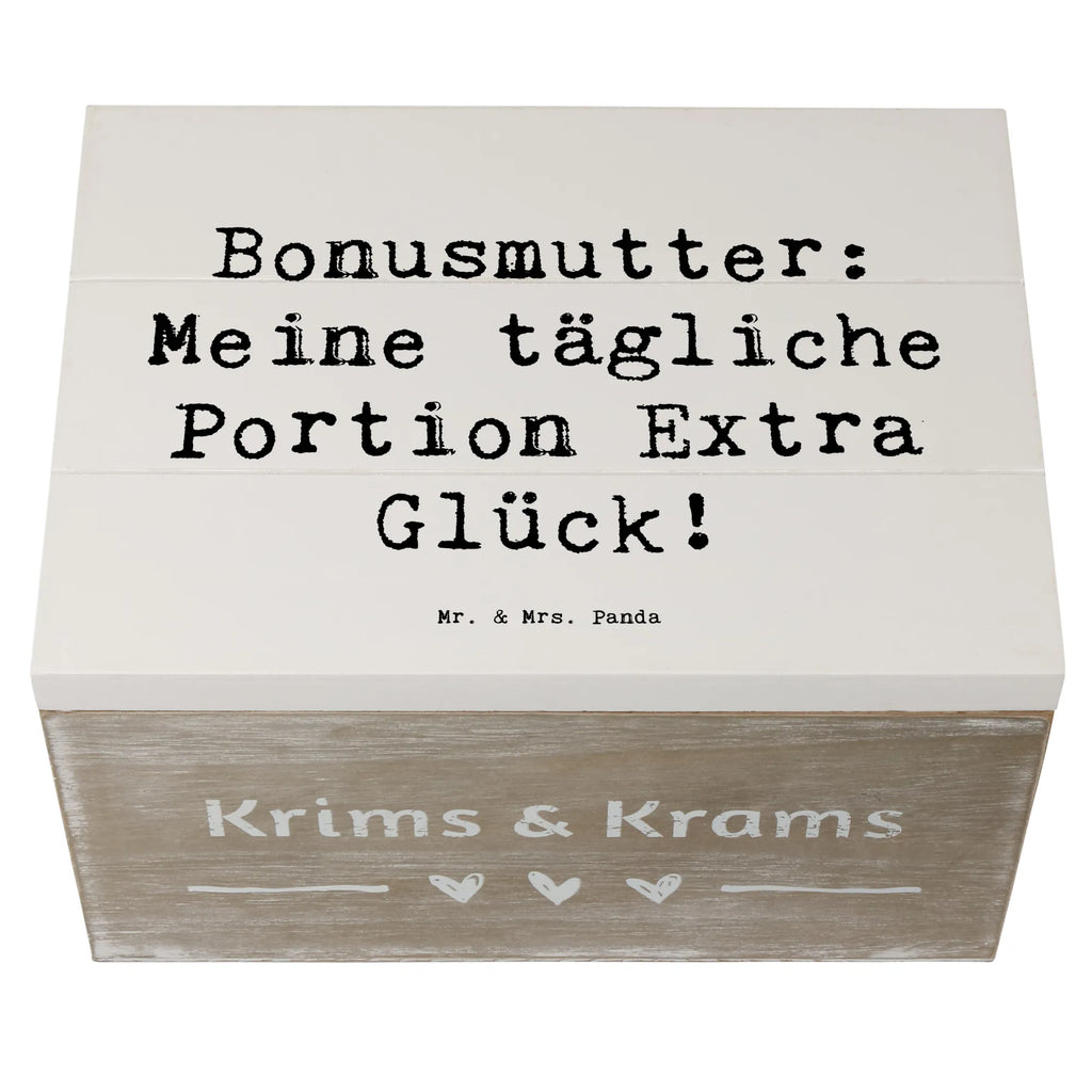 Holzkiste Spruch Bonusmutter Glück Schatulle, Dekokiste, Erinnerungsbox, Schatzkiste, Aufbewahrungsbox, Truhe, Geschenkdose, Kiste, Holzkiste, XXL, Erinnerungskiste, Geschenkbox, Familie, Vatertag, Muttertag, Bruder, Schwester, Mama, Papa, Oma, Opa