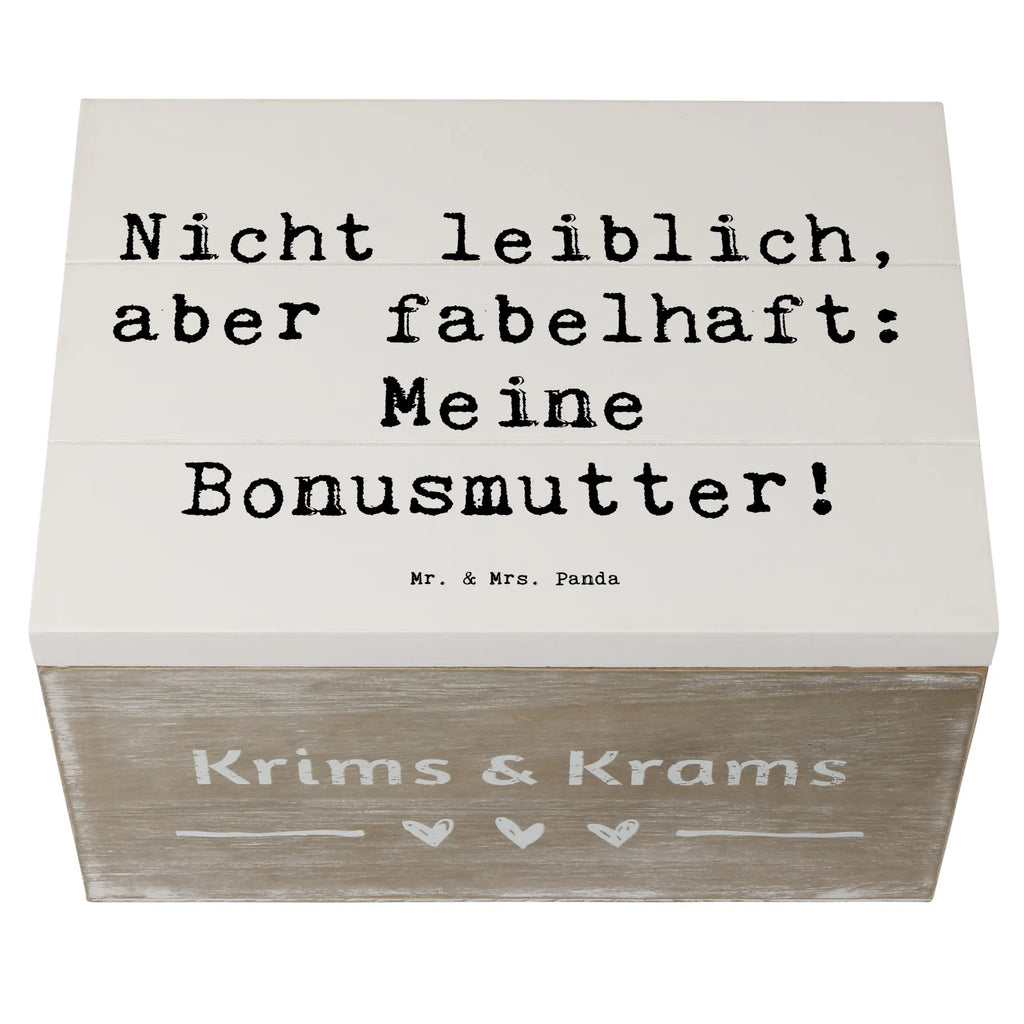Wooden chest Saying Nicht leiblich, aber fabelhaft: Meine Bonusmutter! XXL, Kiste, Erinnerungsbox, Schatulle, Dekokiste, Schatzkiste, Erinnerungskiste, Holzkiste, Geschenkbox, Aufbewahrungsbox, Truhe, Geschenkdose, Familie, Vatertag, Muttertag, Bruder, Schwester, Mama, Papa, Oma, Opa