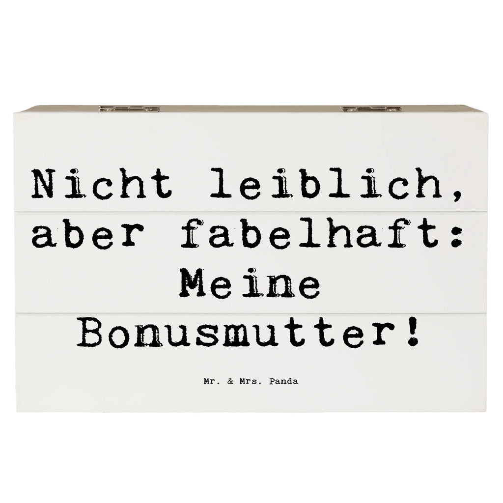Wooden chest Saying Nicht leiblich, aber fabelhaft: Meine Bonusmutter! XXL, Kiste, Erinnerungsbox, Schatulle, Dekokiste, Schatzkiste, Erinnerungskiste, Holzkiste, Geschenkbox, Aufbewahrungsbox, Truhe, Geschenkdose, Familie, Vatertag, Muttertag, Bruder, Schwester, Mama, Papa, Oma, Opa