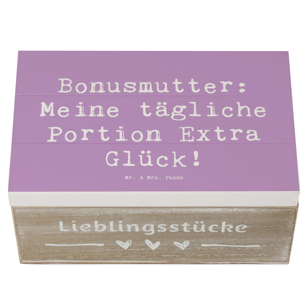Holzkiste Spruch Bonusmutter Glück Schatulle, Dekokiste, Erinnerungsbox, Schatzkiste, Aufbewahrungsbox, Truhe, Geschenkdose, Kiste, Holzkiste, XXL, Erinnerungskiste, Geschenkbox, Familie, Vatertag, Muttertag, Bruder, Schwester, Mama, Papa, Oma, Opa