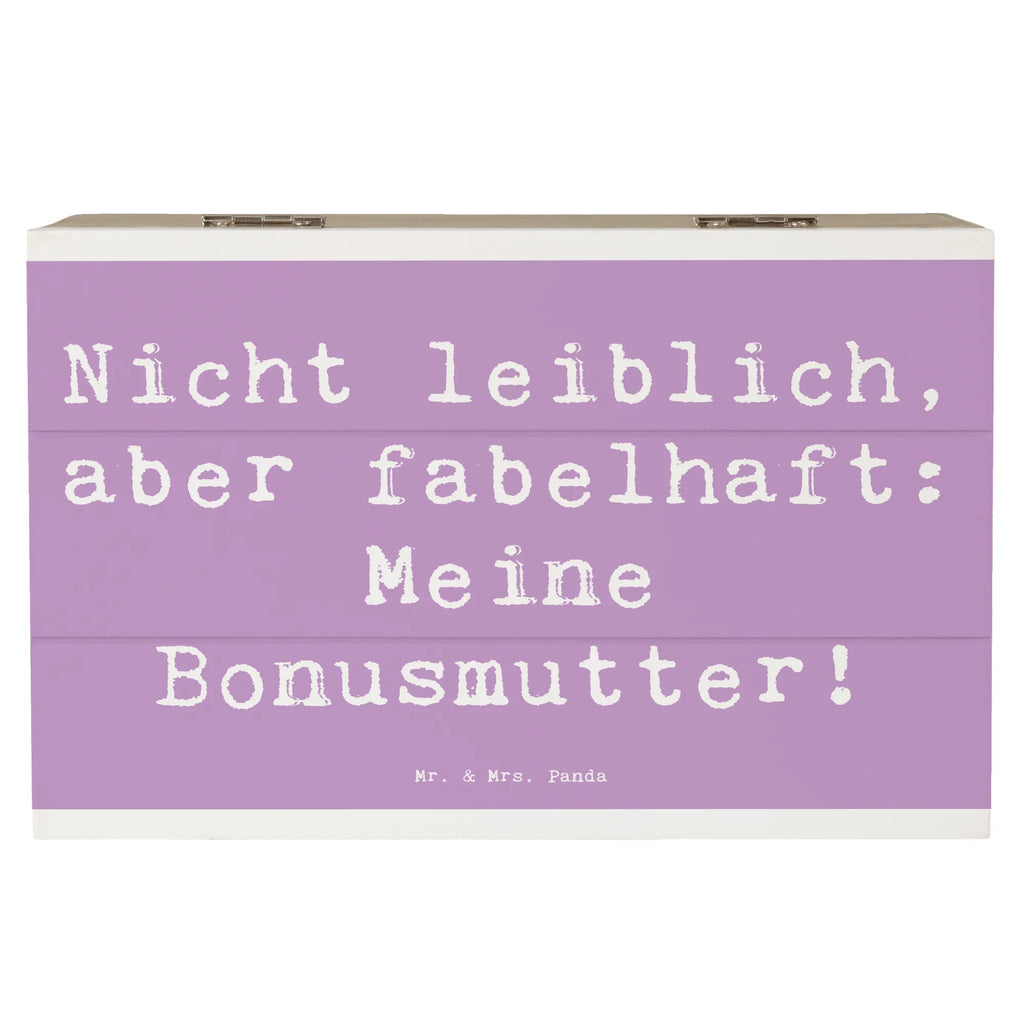 Wooden chest Saying Nicht leiblich, aber fabelhaft: Meine Bonusmutter! XXL, Kiste, Erinnerungsbox, Schatulle, Dekokiste, Schatzkiste, Erinnerungskiste, Holzkiste, Geschenkbox, Aufbewahrungsbox, Truhe, Geschenkdose, Familie, Vatertag, Muttertag, Bruder, Schwester, Mama, Papa, Oma, Opa
