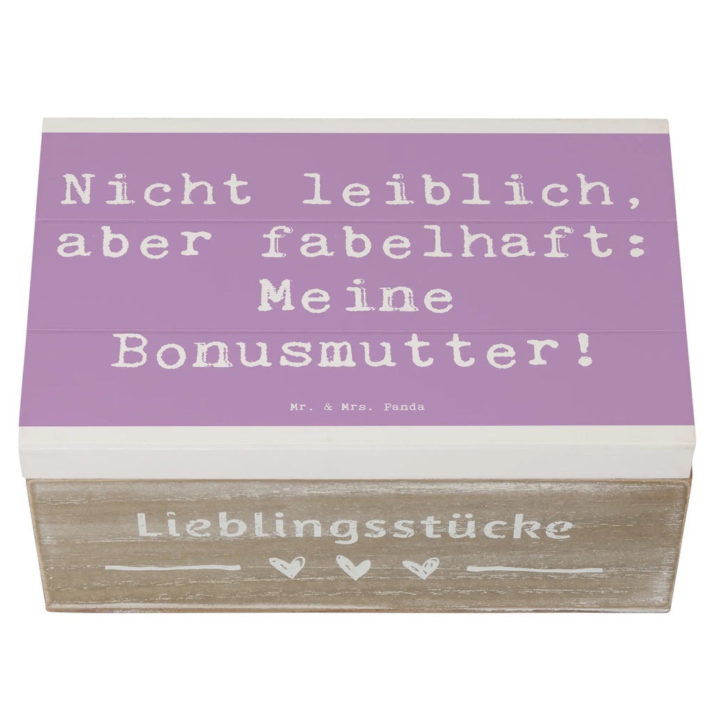 Wooden chest Saying Nicht leiblich, aber fabelhaft: Meine Bonusmutter! XXL, Kiste, Erinnerungsbox, Schatulle, Dekokiste, Schatzkiste, Erinnerungskiste, Holzkiste, Geschenkbox, Aufbewahrungsbox, Truhe, Geschenkdose, Familie, Vatertag, Muttertag, Bruder, Schwester, Mama, Papa, Oma, Opa