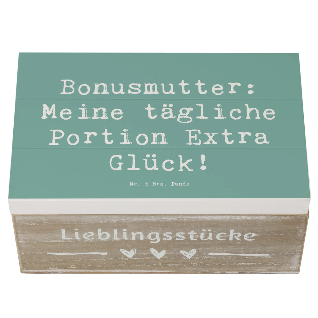 Holzkiste Spruch Bonusmutter Glück Schatulle, Dekokiste, Erinnerungsbox, Schatzkiste, Aufbewahrungsbox, Truhe, Geschenkdose, Kiste, Holzkiste, XXL, Erinnerungskiste, Geschenkbox, Familie, Vatertag, Muttertag, Bruder, Schwester, Mama, Papa, Oma, Opa