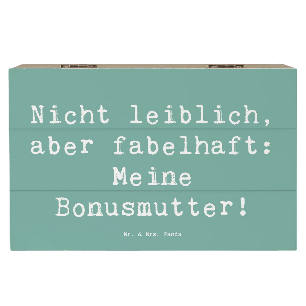 Wooden chest Saying Nicht leiblich, aber fabelhaft: Meine Bonusmutter! XXL, Kiste, Erinnerungsbox, Schatulle, Dekokiste, Schatzkiste, Erinnerungskiste, Holzkiste, Geschenkbox, Aufbewahrungsbox, Truhe, Geschenkdose, Familie, Vatertag, Muttertag, Bruder, Schwester, Mama, Papa, Oma, Opa