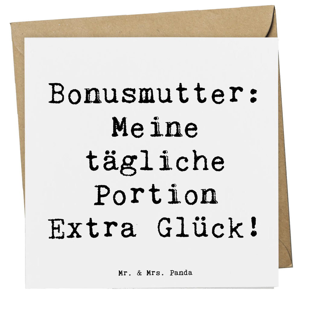 Deluxe Karte Spruch Bonusmutter Glück Geburtstagskarte, Klappkarte, Karte, Hochwertige Klappkarte, Glückwunschkarte, Hochzeitskarte, Einladungskarte, Hochwertige Grußkarte, Grußkarte, Familie, Vatertag, Muttertag, Bruder, Schwester, Mama, Papa, Oma, Opa