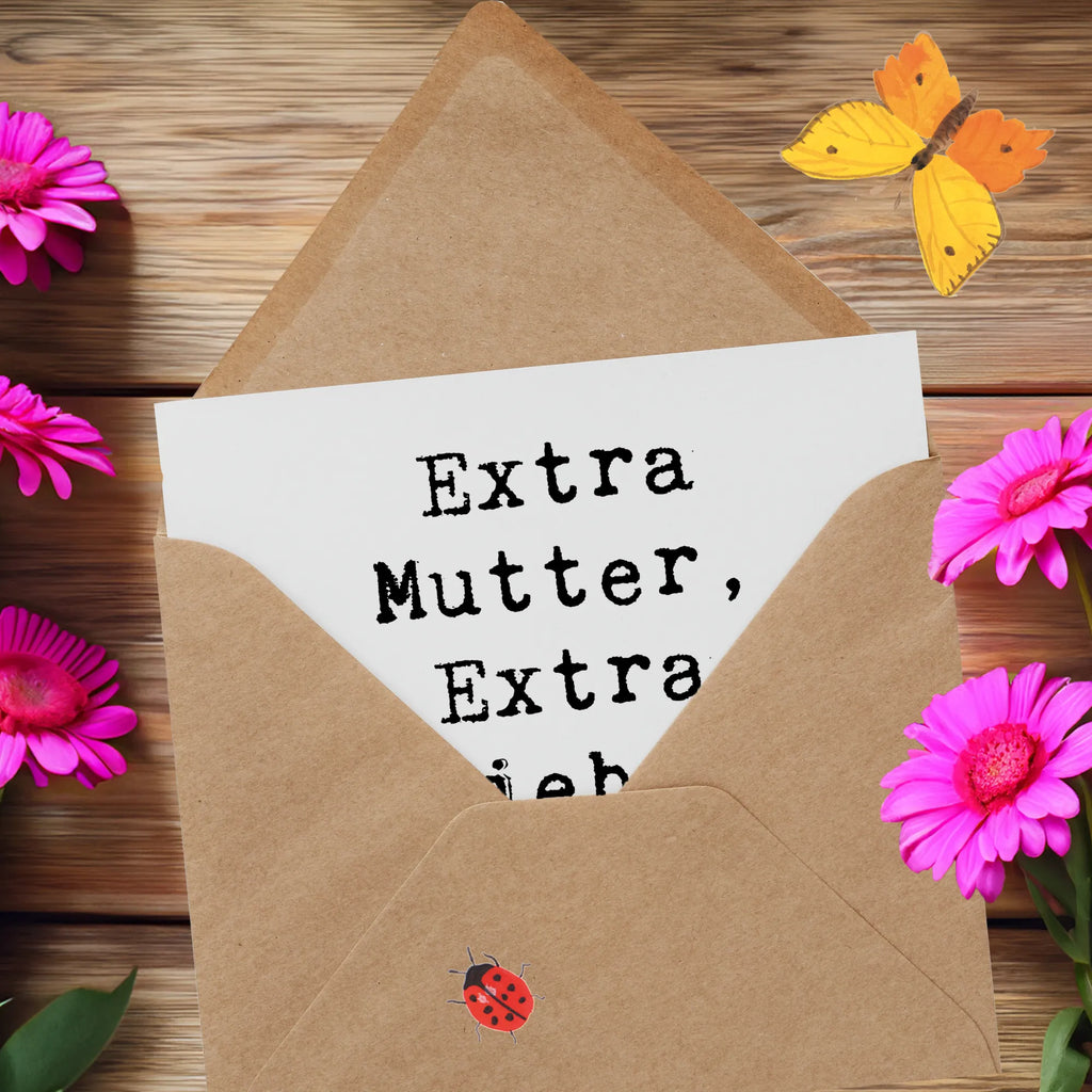 Deluxe Card Saying Extra Mutter, Extra Liebe, Extra Dankbar! Grußkarte, Karte, Hochwertige Klappkarte, Einladungskarte, Hochwertige Grußkarte, Glückwunschkarte, Hochzeitskarte, Klappkarte, Geburtstagskarte, Familie, Vatertag, Muttertag, Bruder, Schwester, Mama, Papa, Oma, Opa