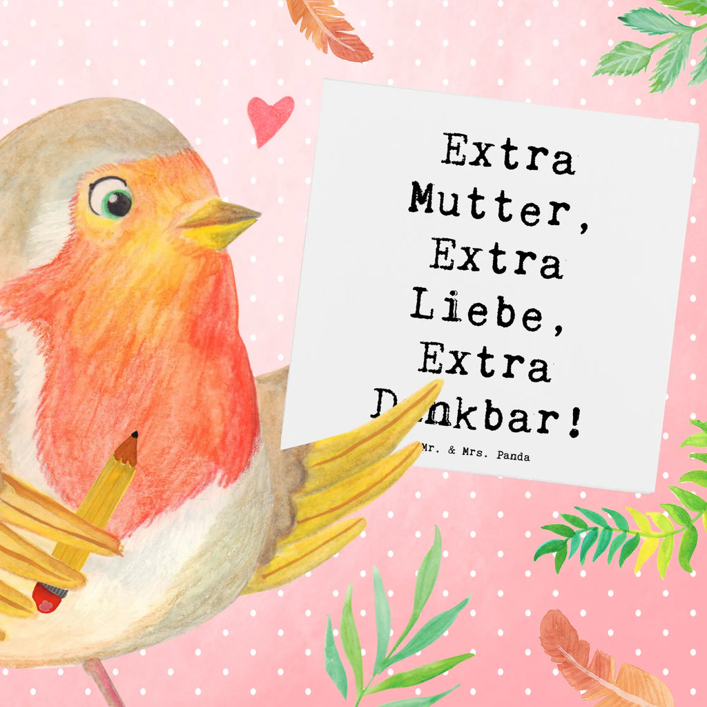 Deluxe Card Saying Extra Mutter, Extra Liebe, Extra Dankbar! Grußkarte, Karte, Hochwertige Klappkarte, Einladungskarte, Hochwertige Grußkarte, Glückwunschkarte, Hochzeitskarte, Klappkarte, Geburtstagskarte, Familie, Vatertag, Muttertag, Bruder, Schwester, Mama, Papa, Oma, Opa
