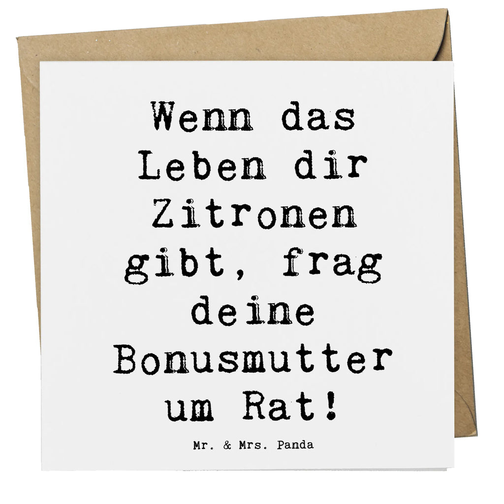 Deluxe Card Saying Wenn das Leben dir Zitronen gibt, frag deine Bonusmutter um Rat! Grußkarte, Geburtstagskarte, Einladungskarte, Glückwunschkarte, Hochzeitskarte, Klappkarte, Hochwertige Grußkarte, Karte, Hochwertige Klappkarte, Familie, Vatertag, Muttertag, Bruder, Schwester, Mama, Papa, Oma, Opa