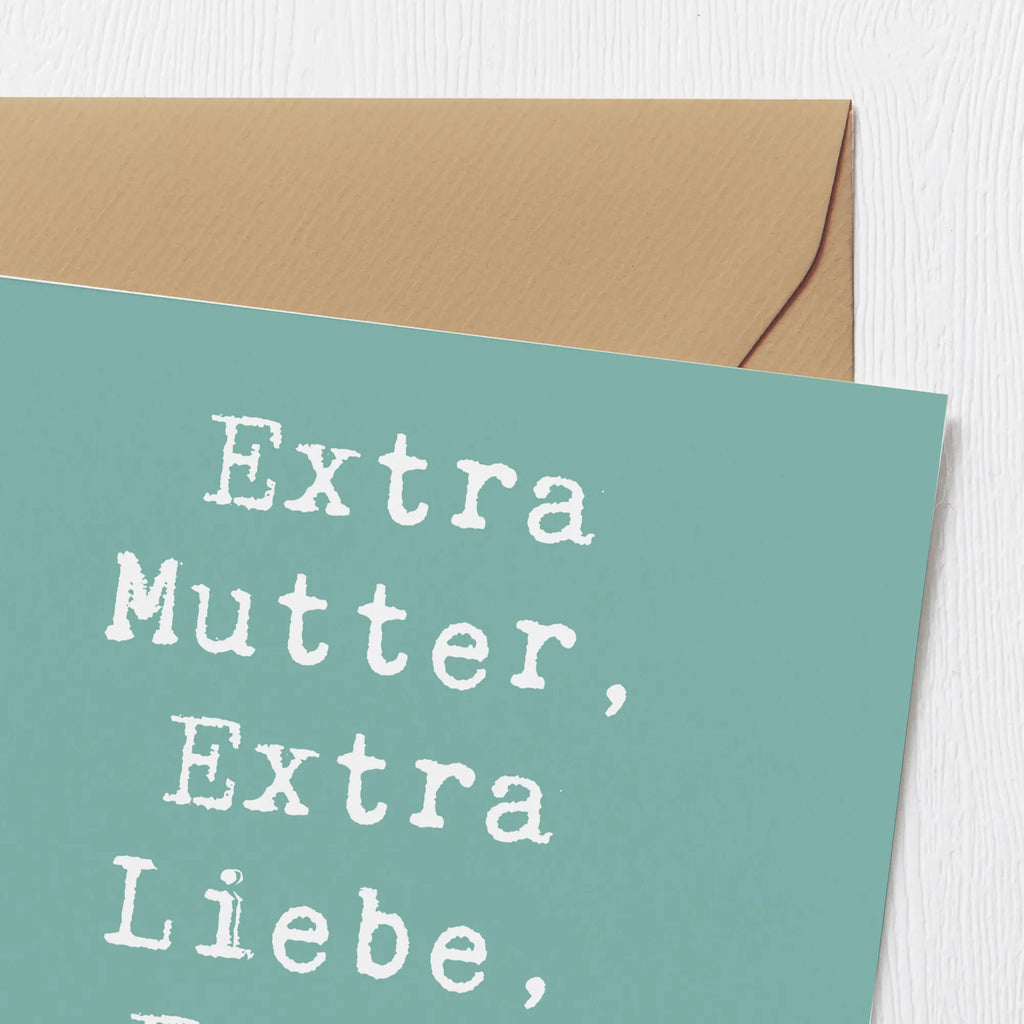 Deluxe Card Saying Extra Mutter, Extra Liebe, Extra Dankbar! Grußkarte, Karte, Hochwertige Klappkarte, Einladungskarte, Hochwertige Grußkarte, Glückwunschkarte, Hochzeitskarte, Klappkarte, Geburtstagskarte, Familie, Vatertag, Muttertag, Bruder, Schwester, Mama, Papa, Oma, Opa