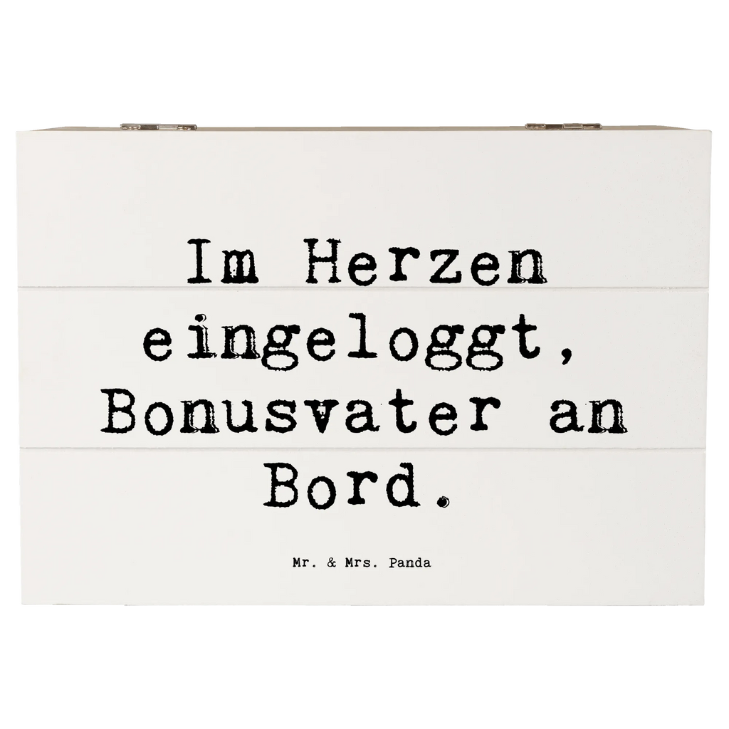 Holzkiste Spruch Bonusvater Herz Schatzkiste, Erinnerungsbox, Schatulle, XXL, Kiste, Erinnerungskiste, Aufbewahrungsbox, Geschenkbox, Dekokiste, Truhe, Geschenkdose, Holzkiste, Familie, Vatertag, Muttertag, Bruder, Schwester, Mama, Papa, Oma, Opa