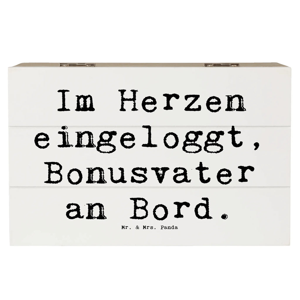 Holzkiste Spruch Bonusvater Herz Schatzkiste, Erinnerungsbox, Schatulle, XXL, Kiste, Erinnerungskiste, Aufbewahrungsbox, Geschenkbox, Dekokiste, Truhe, Geschenkdose, Holzkiste, Familie, Vatertag, Muttertag, Bruder, Schwester, Mama, Papa, Oma, Opa