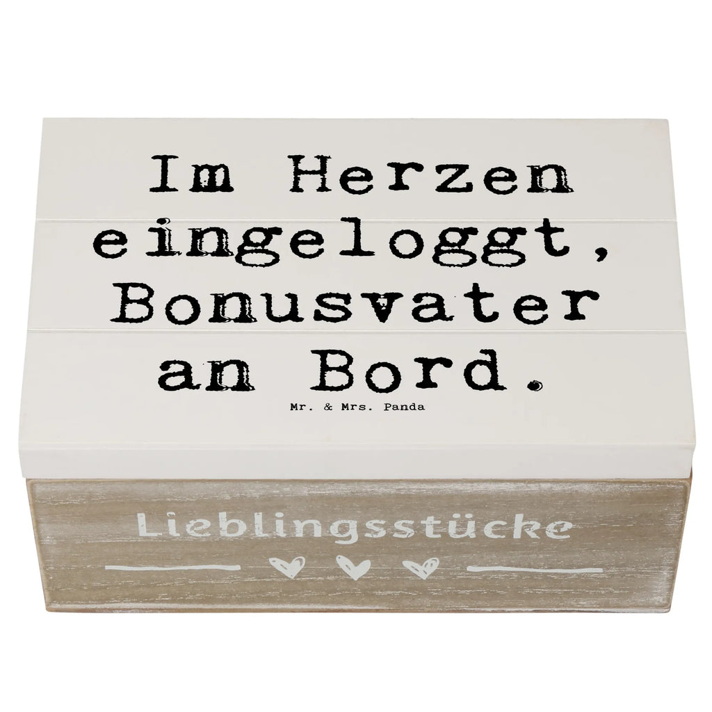 Holzkiste Spruch Bonusvater Herz Schatzkiste, Erinnerungsbox, Schatulle, XXL, Kiste, Erinnerungskiste, Aufbewahrungsbox, Geschenkbox, Dekokiste, Truhe, Geschenkdose, Holzkiste, Familie, Vatertag, Muttertag, Bruder, Schwester, Mama, Papa, Oma, Opa
