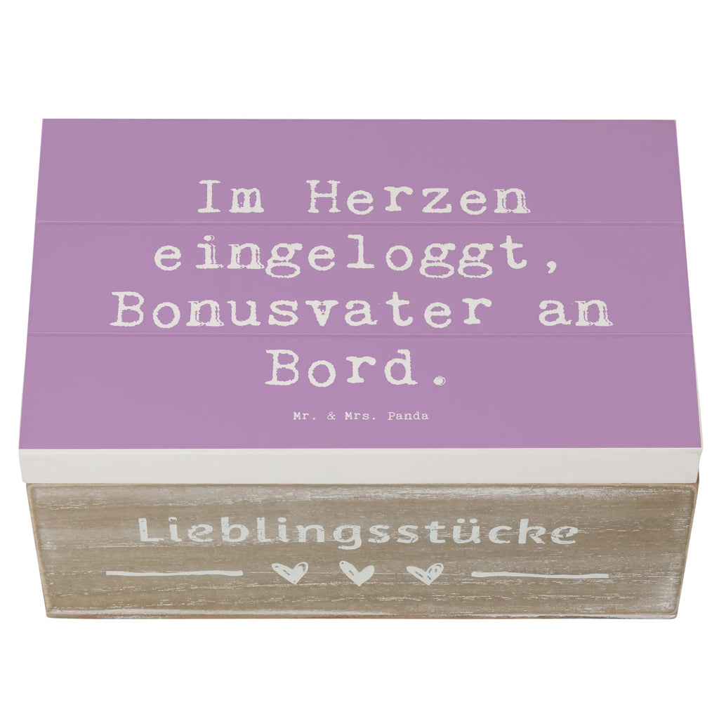 Holzkiste Spruch Bonusvater Herz Schatzkiste, Erinnerungsbox, Schatulle, XXL, Kiste, Erinnerungskiste, Aufbewahrungsbox, Geschenkbox, Dekokiste, Truhe, Geschenkdose, Holzkiste, Familie, Vatertag, Muttertag, Bruder, Schwester, Mama, Papa, Oma, Opa