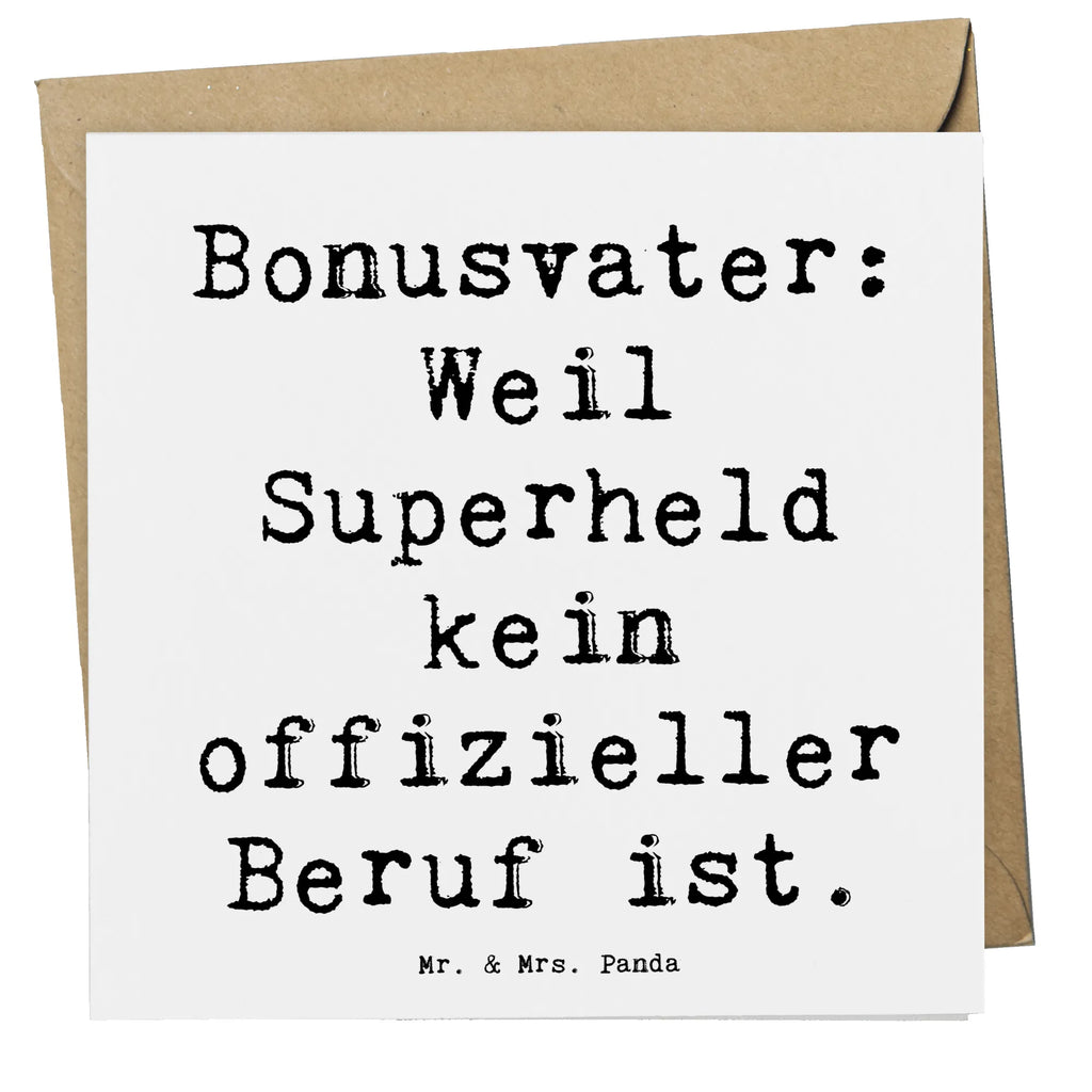 Deluxe Karte Spruch Bonusvater Superheld Hochzeitskarte, Hochwertige Klappkarte, Einladungskarte, Glückwunschkarte, Geburtstagskarte, Klappkarte, Grußkarte, Hochwertige Grußkarte, Karte, Familie, Vatertag, Muttertag, Bruder, Schwester, Mama, Papa, Oma, Opa
